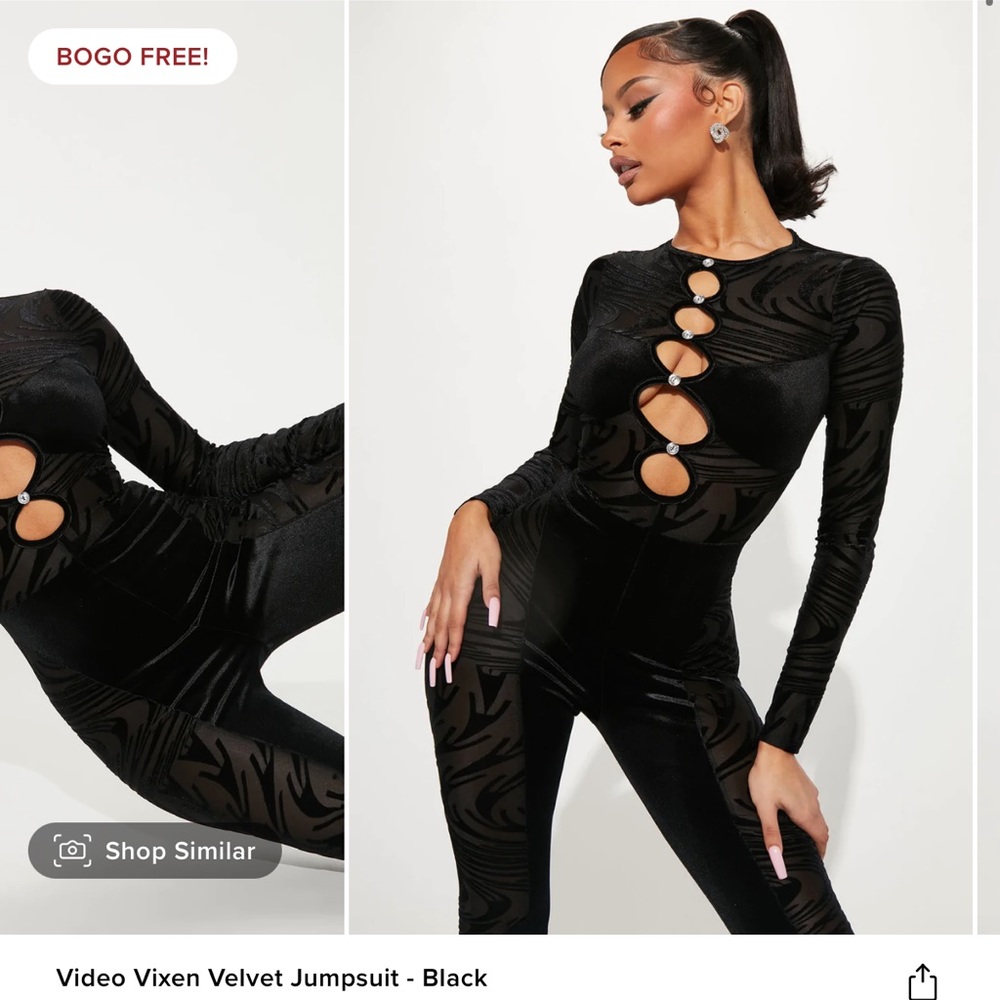 Black Vixen Mesh & Velvet Jumpsuit 
Sold out online 
SZ Medium, Great Condition